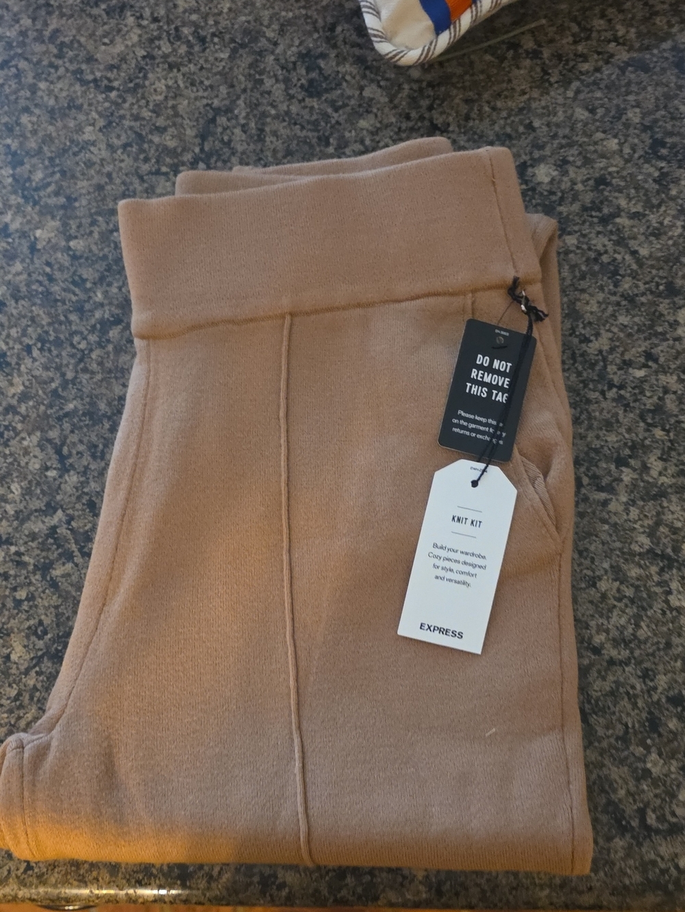 Express Camel Knit Ankle Joggers